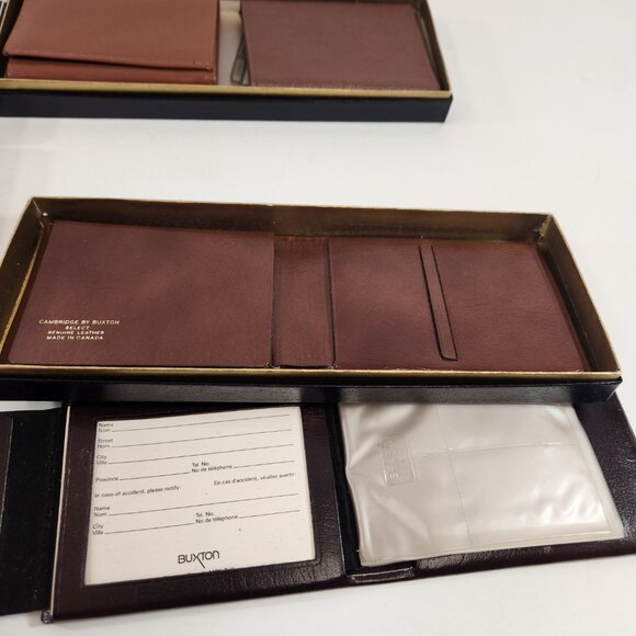 Vintage Leather Wallet Bundle Buxton Fina Brown & Black - Picture 4 of 16